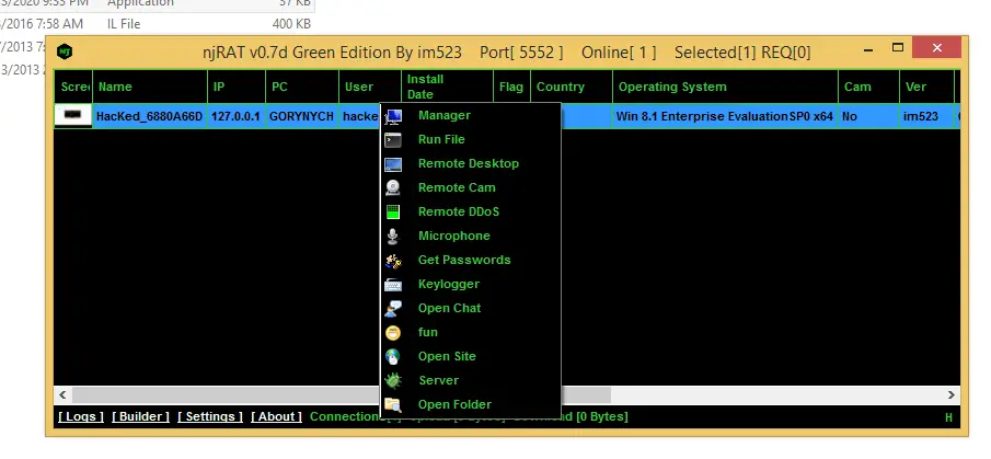 njRAT v0.7d Green Edition